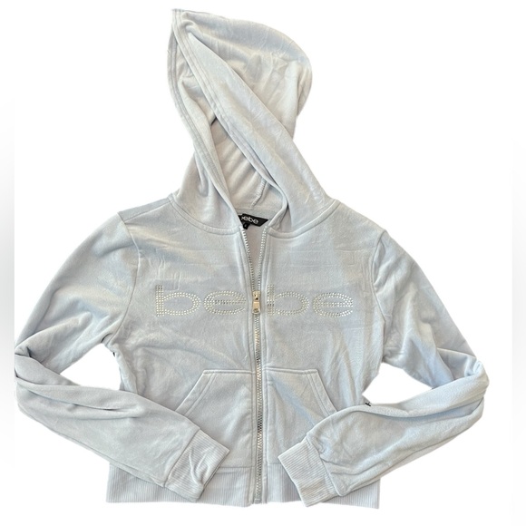 Bebe Sky Blue Rhinestone Hoodie ❄️ - Picture 4 of 9